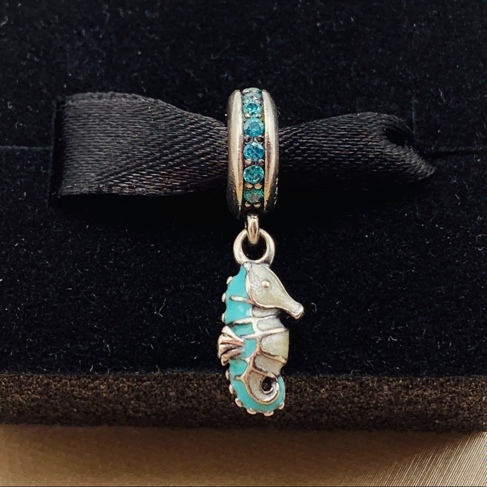 EUC Pandora Tropical Seahorse Dangle Retired Charm